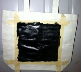 from a freebie bag to a yarn storage bag, repurposing upcycling, With two coats of paint