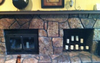 I'm wondering how i could update this moss rock fireplace?