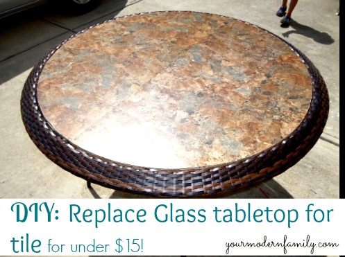 substitua a mesa de vidro por uma mesa de azulejo por menos de us 15 em 15, Substitua uma mesa de vidro por azulejos por menos de 15 d lares
