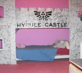 legend of zelda inspired her room, bedroom ideas, home decor, Her bed made to fit this wall