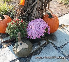 fall fabric pumpkins so easy, crafts, seasonal holiday decor, And another shot of the cord pumpkin