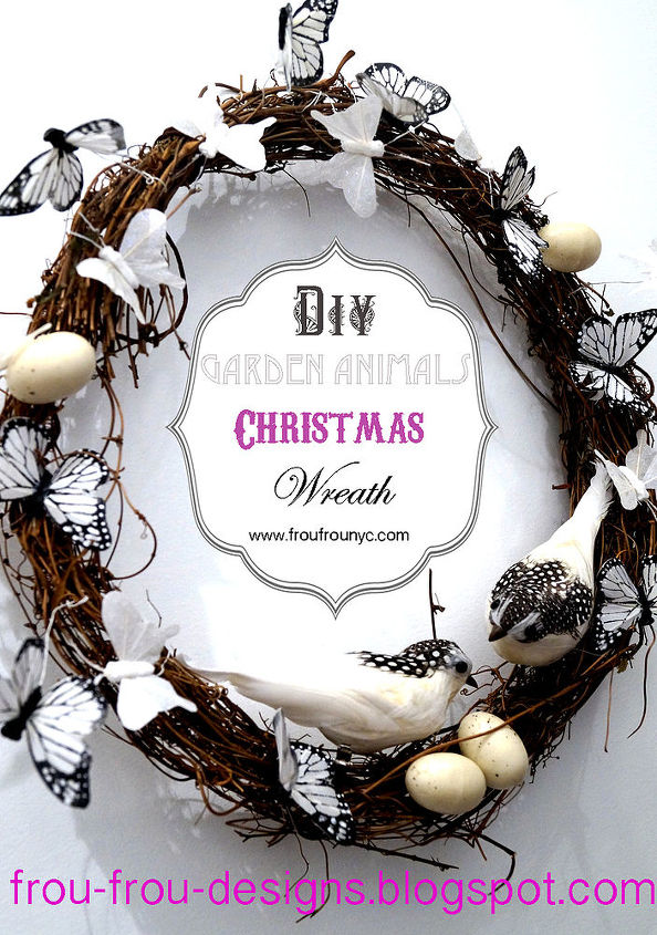 diy unique christmas wreath with birds and butterflys, christmas decorations, crafts, seasonal holiday decor, wreaths, Gorgeous and unique this wreath will look great as wall art event after christmas