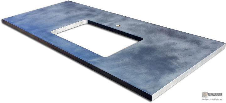 zinc counter top with dark patina finish, countertops, painting