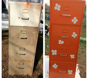 new life for an old filing cabinet, flowers, kitchen cabinets, painted furniture