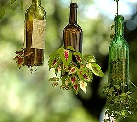 ideas on how to recycle wine bottles, recycled wine bottle planters