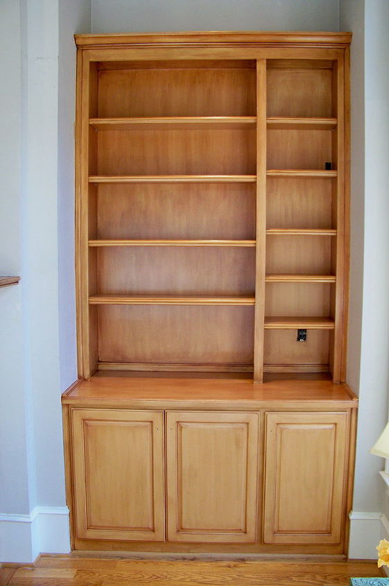 finishing unfinished bookshelves, painting, shelving ideas, woodworking projects, After applied 2 coats of water based poly in satin to give it a slight sheen and depth