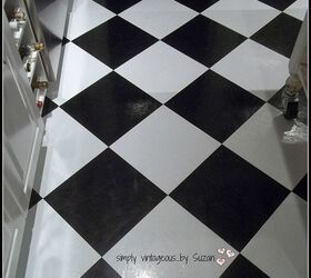 black and white checkerboard floor in the kitchen, diy, flooring, kitchen design
