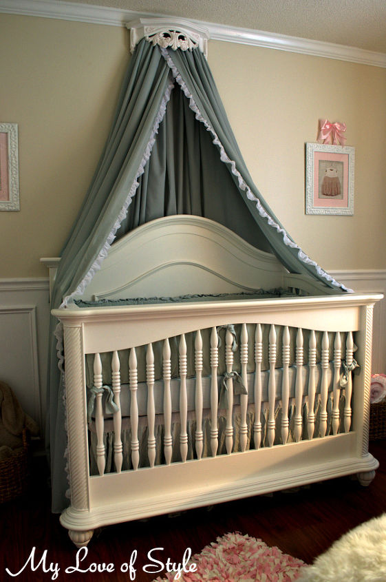 diy bed crown crib canopy tutorial, bedroom ideas, diy, home decor, how to, painted furniture, repurposing upcycling, DIY Bed Crown and Canopy Tutorial
