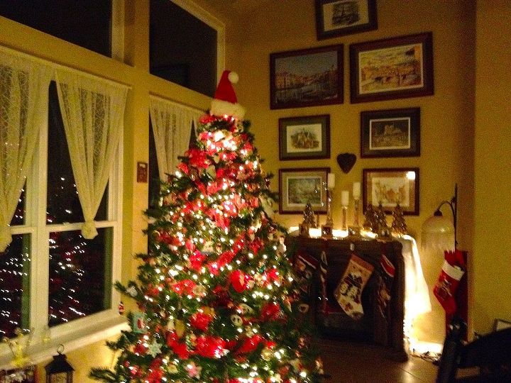 my christmas tree my bedroom mantel, bedroom ideas, christmas decorations, fireplaces mantels, seasonal holiday decor, My daughter took over this years decorating of the tree
