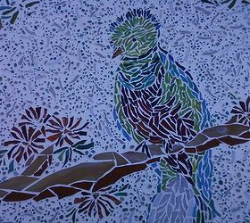 mosaic quetzal national bird of guatamala, home decor, kitchen backsplash, kitchen design, tiling