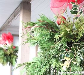 outdoor holiday decor, curb appeal, home decor, Holiday hanging baskets