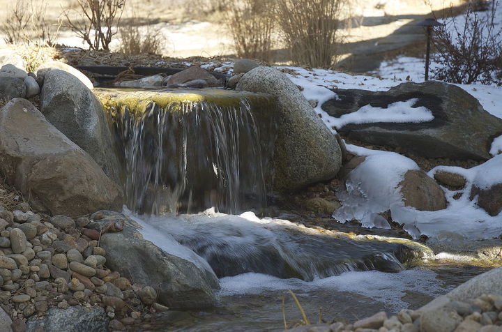 rocky mountain waterscape water feature, landscape, ponds water features, Ice snow and water are a beautiful combination