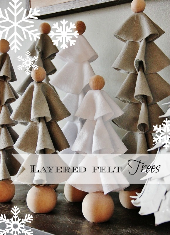 layered felt christmas trees, crafts, seasonal holiday decor