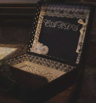 a vintage diy wedding, chalkboard paint, crafts, mason jars, repurposing upcycling, This vintage suitcase was transformed into a fun card box by adding a fabric bottom and a chalkboard lid