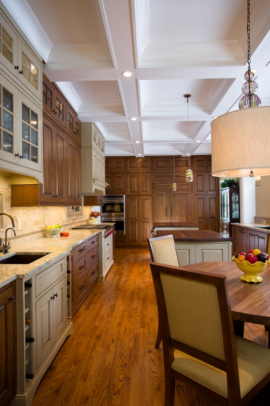 beautiful two tone kitchen, countertops, hardwood floors, kitchen backsplash, kitchen cabinets, kitchen design, kitchen island
