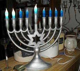 electric hanukkah menorah, crafts, seasonal holiday decor
