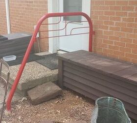 repurposed hand rail, curb appeal, outdoor living, repurposing upcycling