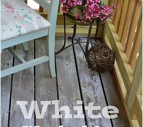 white washing amp distressing porch floor, decks, outdoor living, porches, My budget solution to my screen porch floors white washed distressed