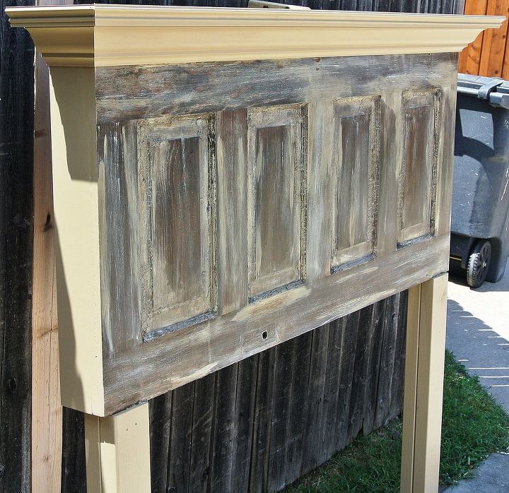 door headboard for a full size bed custom finish, painted furniture, repurposing upcycling