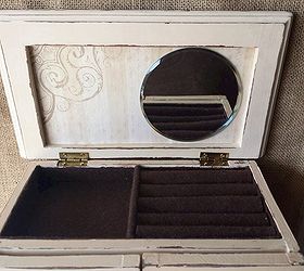 up cycled jewelry box, repurposing upcycling, It came without a mirror It was actually my husbands idea to off set the mirror I was planning on just centering it