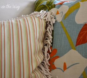 diy beach theme throw pillows, crafts, Stripe 16 x 16 pillow and tropical 20 x 20 pillow Fabric by Robert Allen