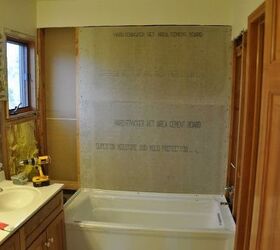 shower remodel, bathroom ideas, doors, home improvement, The tub is in