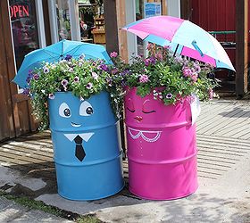 oil drum up cycle, container gardening, gardening, painting, repurposing upcycling, Cute container gardens that are sure to catch the eye