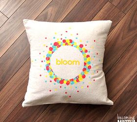 spring pillow from a hardware store drop cloth, crafts, home decor, painting, seasonal holiday decor