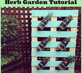 diy pallet mason jar herb garden tutorial, gardening, pallet