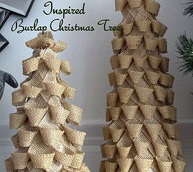 west elm inspired burlap christmas tree, seasonal holiday d cor, DIY West Elm Inspired Burlap Christmas Trees
