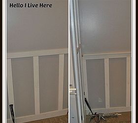 board and batten wainscoting, diy, how to, wall decor, woodworking projects, Adding the cap rail