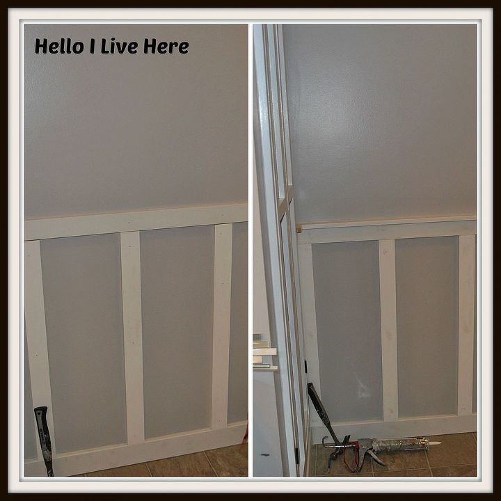 board and batten wainscoting, diy, how to, wall decor, woodworking projects, Adding the cap rail