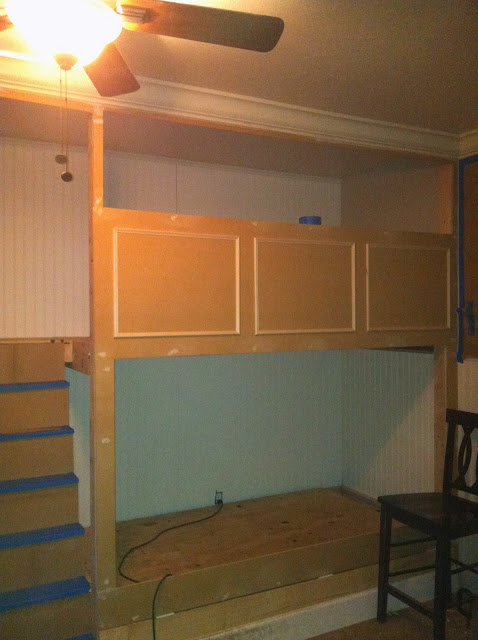 boys bunk beds, bedroom ideas, painted furniture, woodworking projects, On the 3rd day before paint