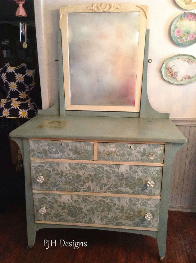 antique dresser makeover, chalk paint, painted furniture