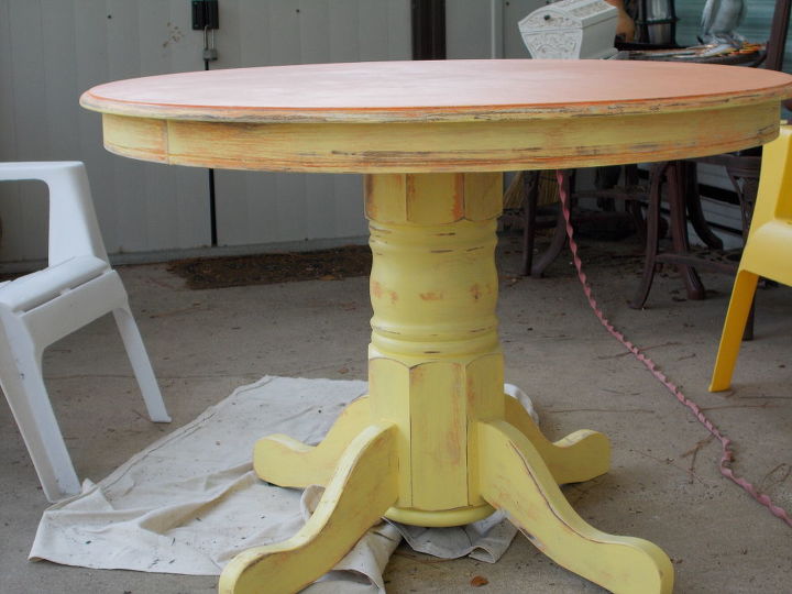 been busy re doing a table i found along side a dumpster, painted furniture, needs wax and sealer poly