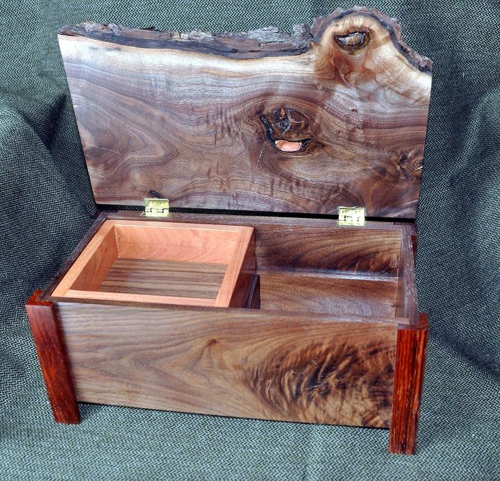 natasha s box, diy, woodworking projects, Interior roswood sliding removable tray