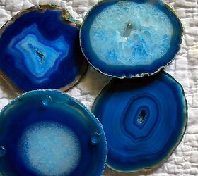 gilded framed agate coasters, crafts, agate slices with little rubber feet