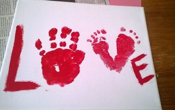 "LOVE"  Handprint and Footprint Canvas Wall Art