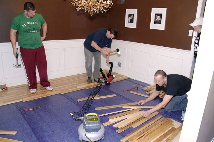 tools you need to install hardwood floors, flooring, hardwood floors, tools, Thank God for family members to help