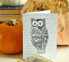 making your own stamp for home decor projects, crafts, diy, Carved stamp and card I made from it