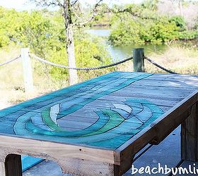 pallet wood coffee table the wave, pallet, repurposing upcycling, woodworking projects, Wood Coffee Table The Wave