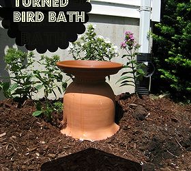 diy bird bath from a clay garden pot, flowers, gardening, repurposing upcycling, My new DIY bird bath from a clay pot and saucer