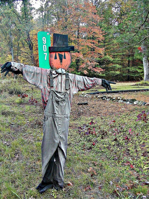 white oak studio designs open house snap shots, gardening, Mr pumpkin head scarecrow pointed the way in the driveway