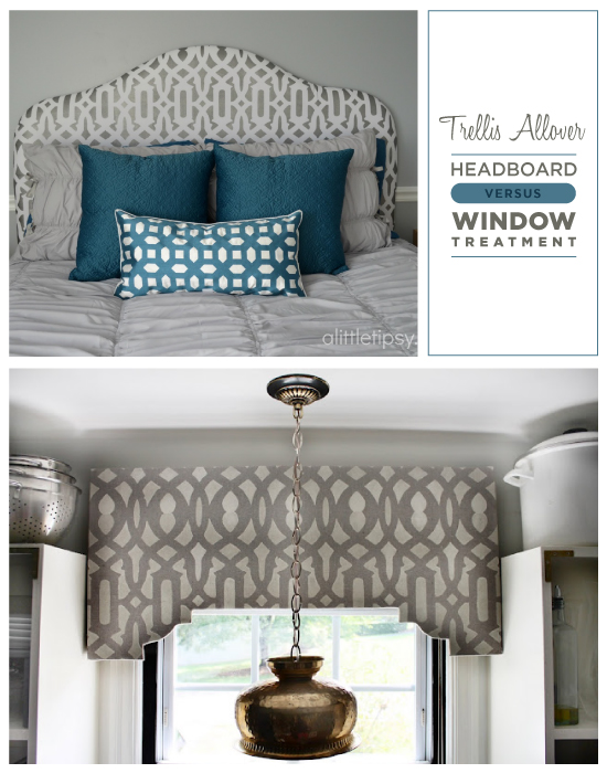 this or that stencil projects which do you prefer, home decor, painting, window treatments, Stenciled Headboards v Stenciled Window Treatments