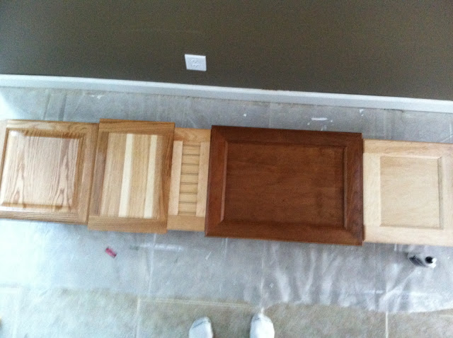 The cabinet doors laid out. Step one.