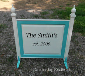 creating a house number sign with an old cabinet door, curb appeal, repurposing upcycling, Painted up and ready for display