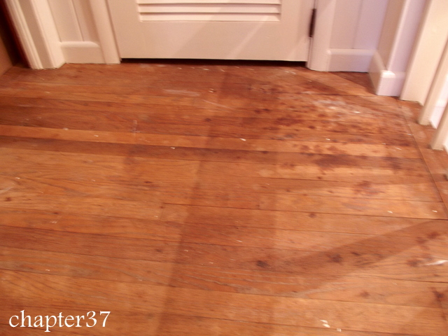 refinishing a floor the easy way, diy, home improvement, The old floor before sanding and refinishing