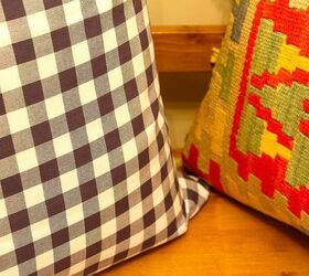 a different rug adds a pop of color to a small space, flooring, foyer, home decor, window treatments, These pillows really complement one another