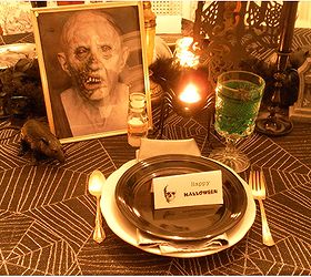 halloween decorating, halloween decorations, seasonal holiday d cor, A Halloween Dinner party place setting