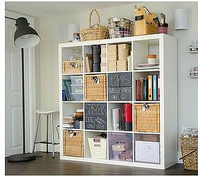 pottery barn inspired expedit craft storage, craft rooms, storage ideas, PB Inspired Look for an IKEA EXPEDIT unit
